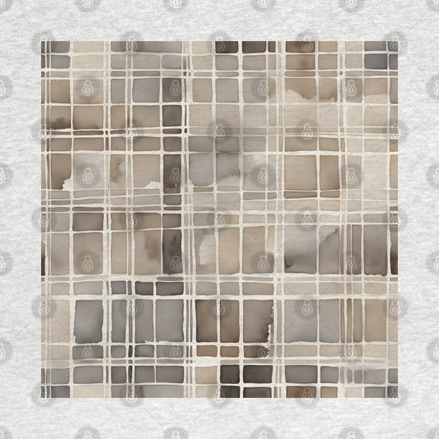 Brown and Beige Watercolor Abstract Grid by craftydesigns